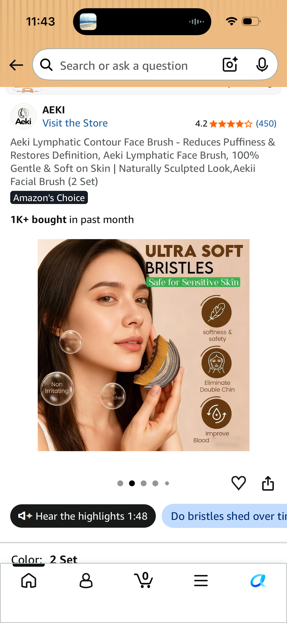 Aeki Lymphatic Contour Face Brush - Reduces Puffiness & Restores Definition, Aeki Lymphatic Face Brush, 100% Gentle & Soft on Skin | Naturally Sculpted Look,Aekii Facial Brush (2 Set)