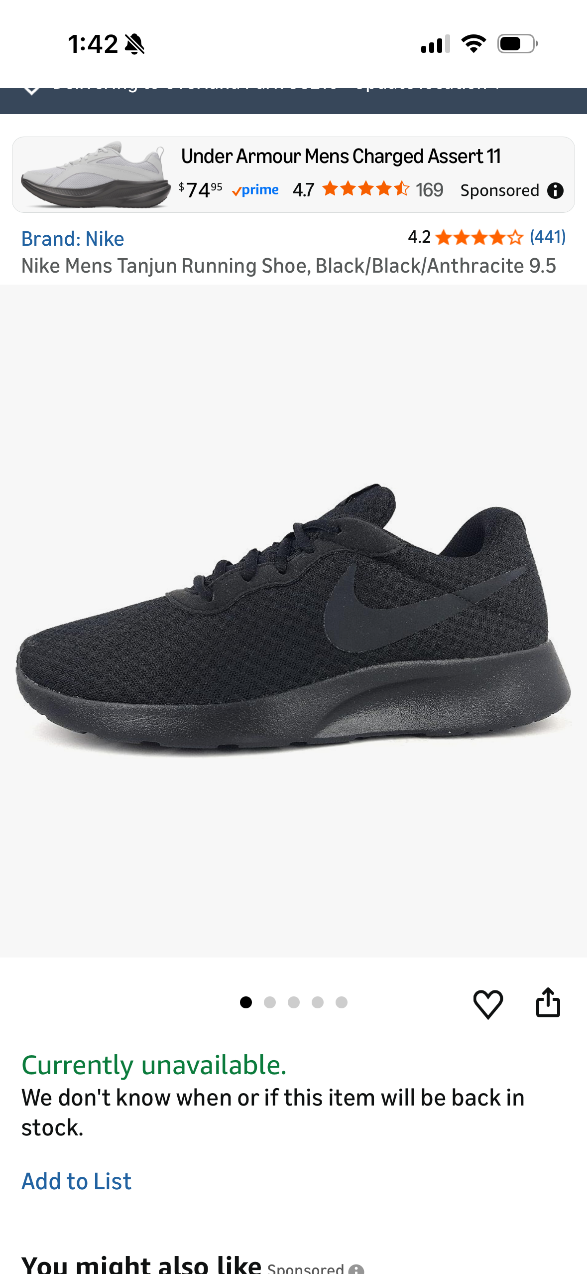 Nike Mens Tanjun Running Shoe, Black/Black/Anthracite (Size US Men’s 7.5/Women’s 9)