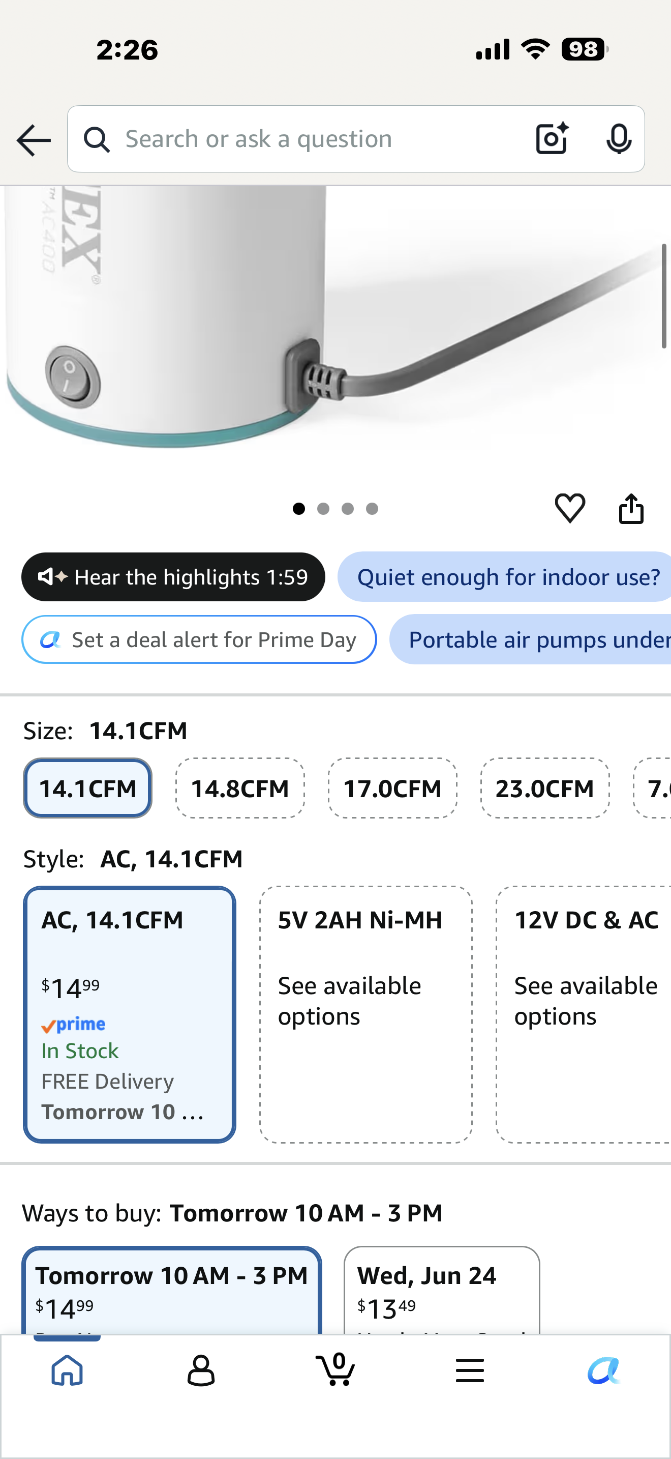 INTEX QuickFill Electric Air Pump: Inflates and Deflates Air Mattresses, Inflatable Kayaks, Boats, Toys