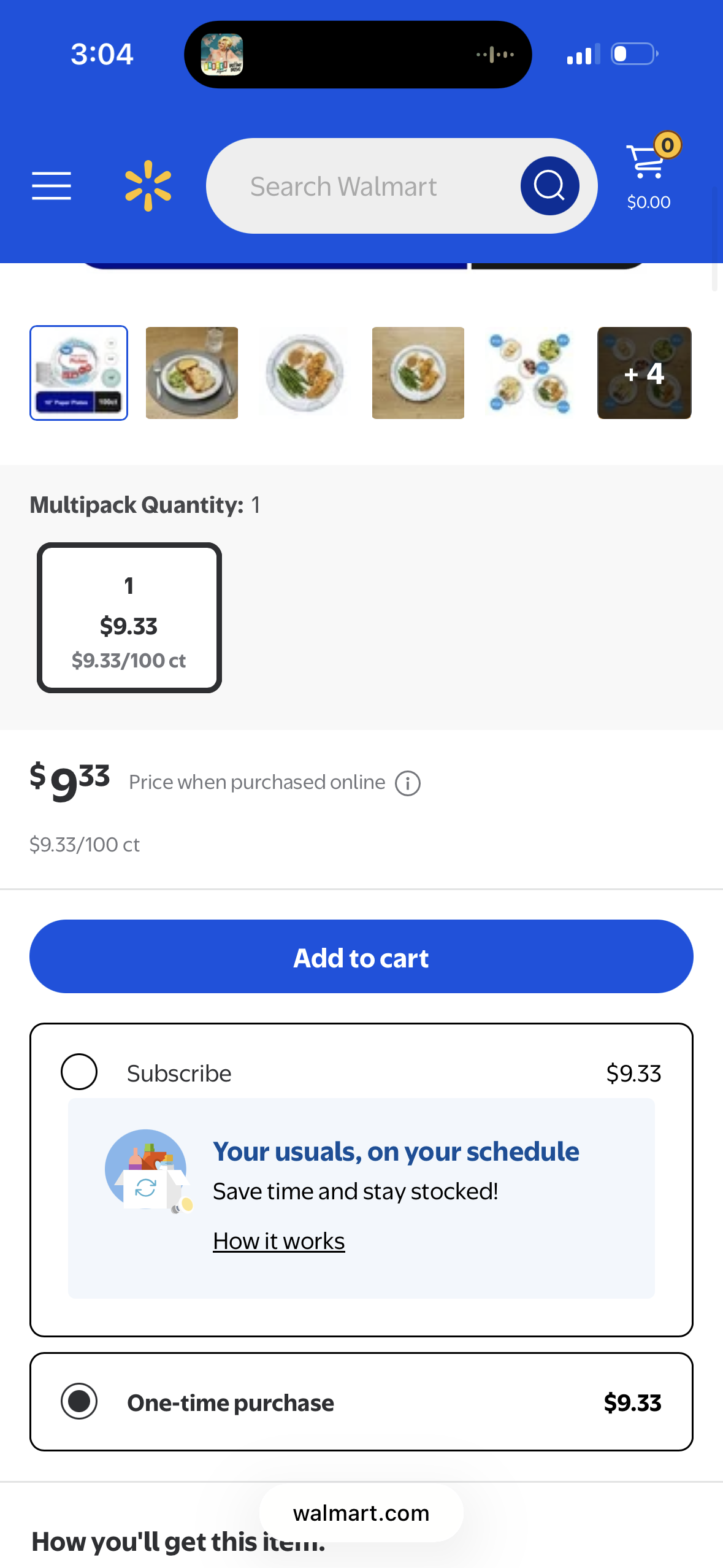 GREAT VALUE PLATE WRAP 100 COUNT, 10 inch