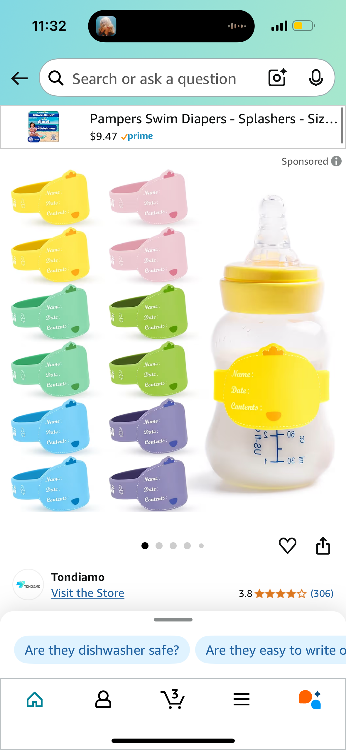 Newmemo Baby Bottle Labels for Daycare 12 PCS Reusable Waterproof Silicone Daycare Water Bottle Labels Original Write and Reuse Baby Bottle Labels Tags Essentials
