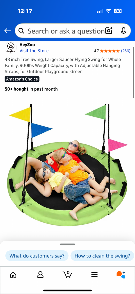 48 inch Tree Swing, Larger Saucer Flying Swing for Whole Family, 900lbs Weight Capacity, with Adjustable Hanging Straps, for Outdoor Playground, Green