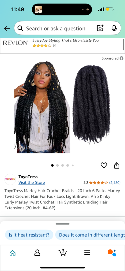 ToyoTress Marley Hair Crochet Braids - 20 Inch 6 Packs Marley Twist Crochet Hair For Faux Locs Light Brown, Afro Kinky Curly Marley Twist Crochet Hair Synthetic Braiding Hair Extensions (20 Inch, #4-6P)