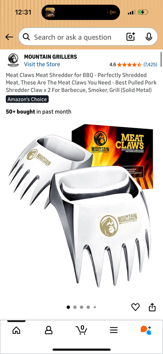 Meat Claws Meat Shredder for BBQ - Perfectly Shredded Meat, These Are The Meat Claws You Need - Best Pulled Pork Shredder Claw x 2 For Barbecue, Smoker, Grill (Solid Metal)