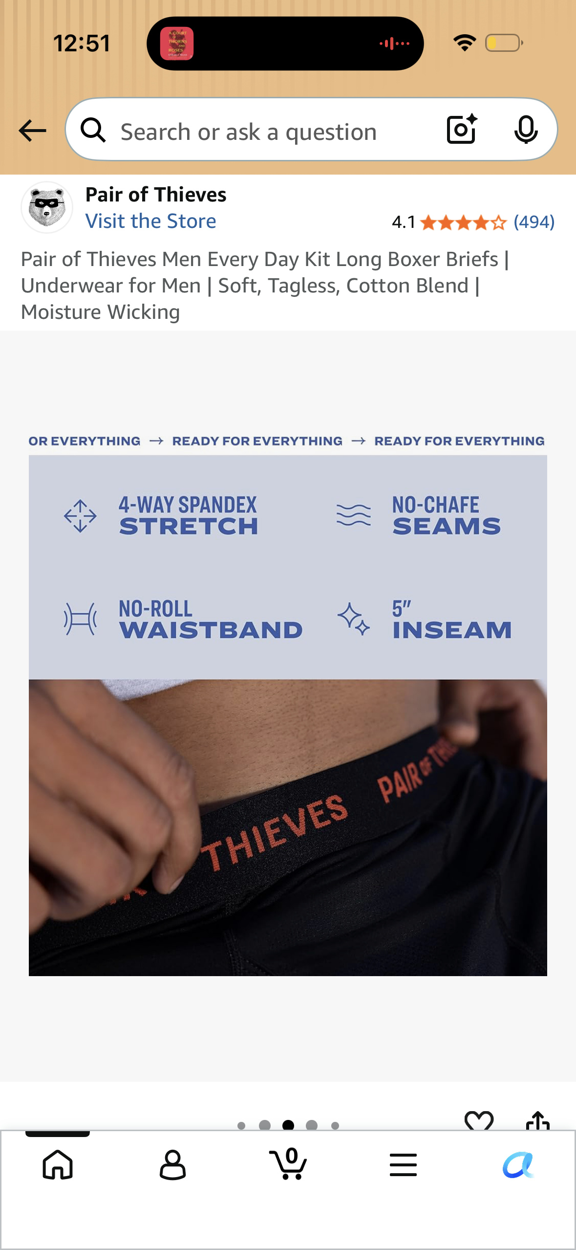 Pair of Thieves Men Every Day Kit Long Boxer Briefs | Underwear for Men | Soft, Tagless, Cotton Blend | Moisture Wicking (Size Large)