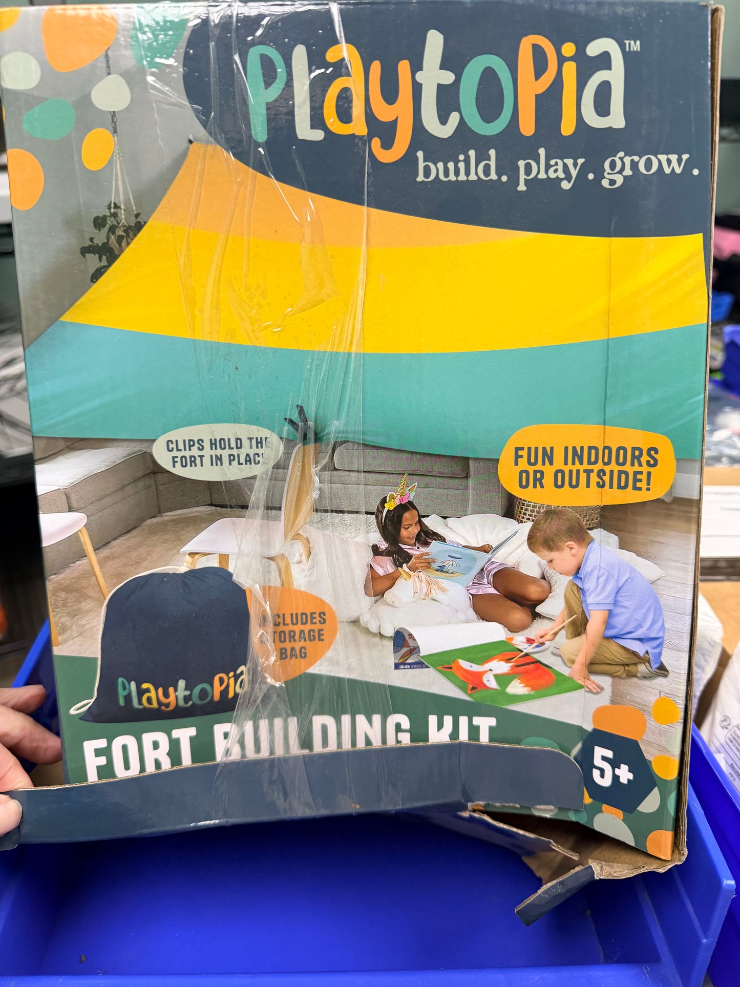 Playtopia Fort Building Tent Kit: Nylon Frame Play Tents & Tunnels for Kids