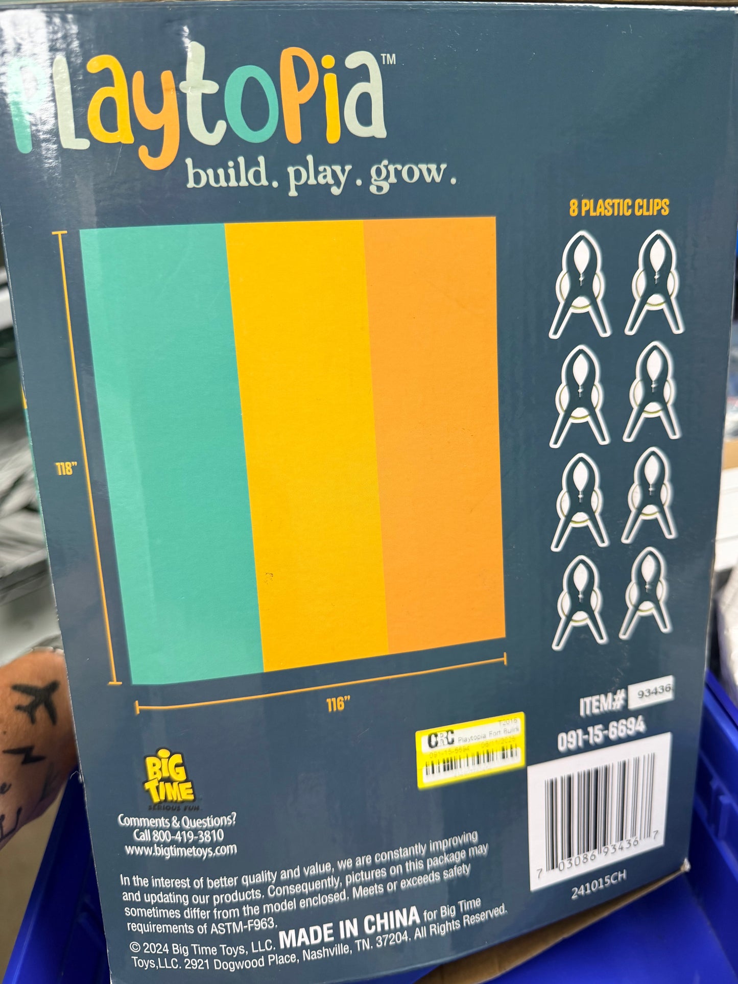 Playtopia Fort Building Tent Kit: Nylon Frame Play Tents & Tunnels for Kids