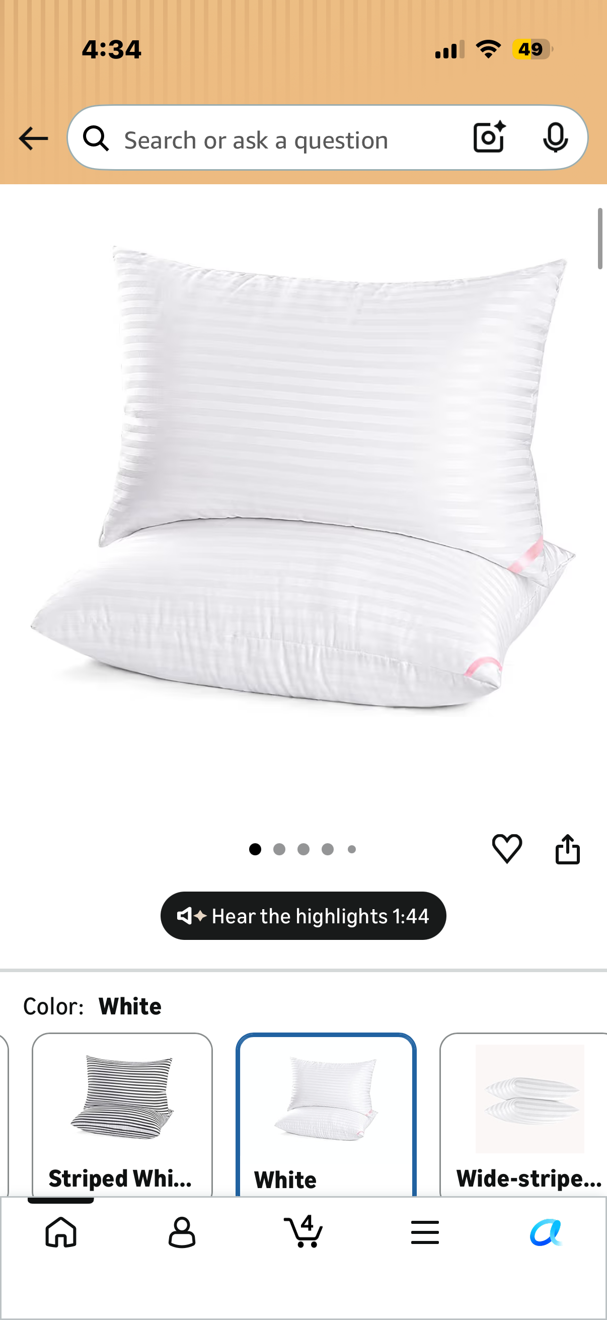 Queen Size Pillows Set of 2 20x30