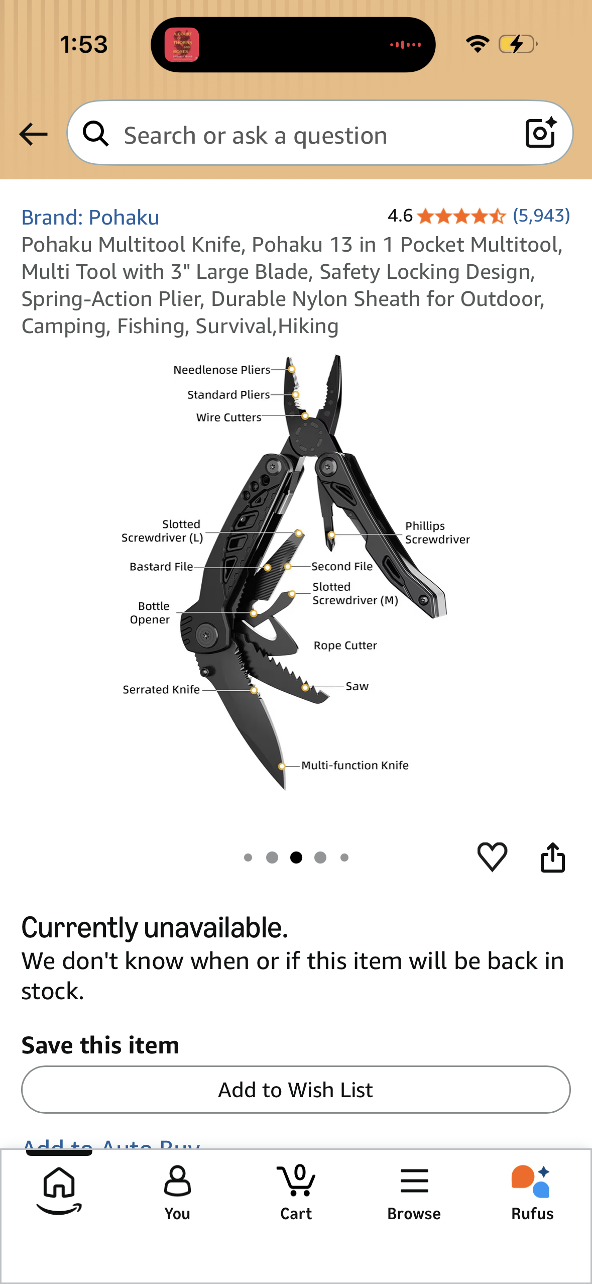 Pohaku Multitool Knife, Pohaku 13 in 1 Pocket Multitool, Multi Tool with 3" Large Blade, Safety Locking Design, Spring-Action Plier, Durable Nylon Sheath for Outdoor, Camping, Fishing, Survival,Hiking