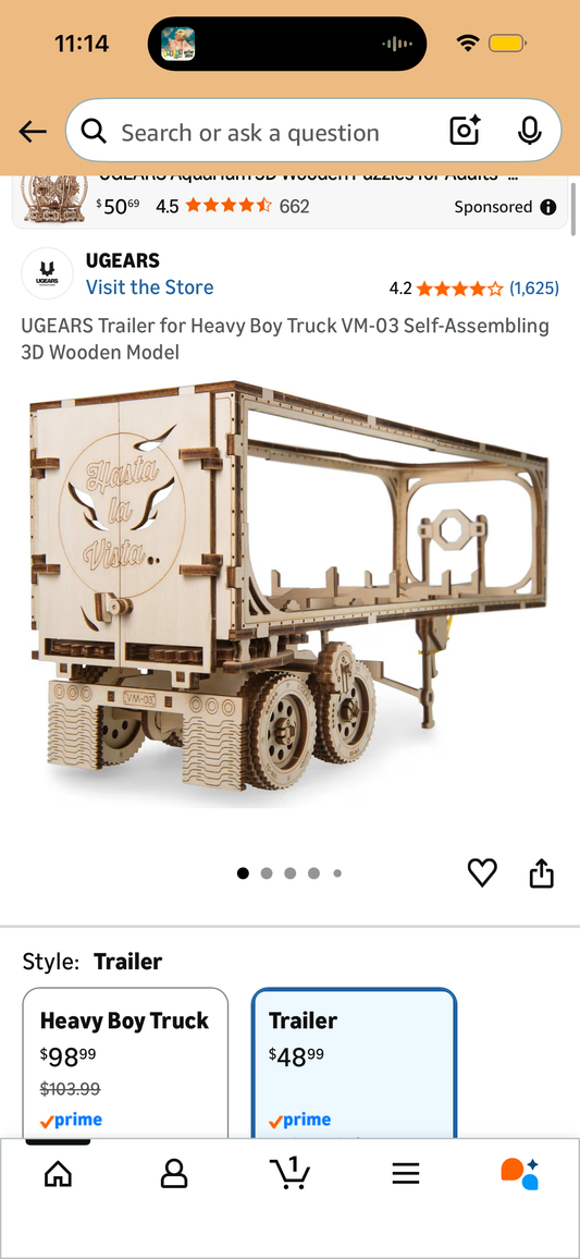 UGEARS Trailer for Heavy Boy Truck VM-03 Self-Assembling 3D Wooden Model