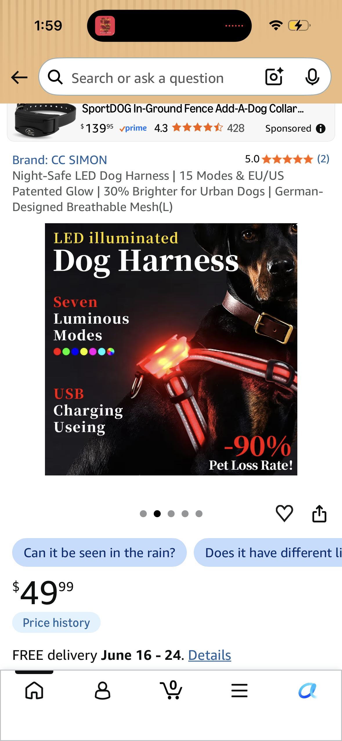 Night-Safe LED Dog Harness | 15 Modes & EU/US Patented Glow | 30% Brighter for Urban Dogs | German-Designed Breathable Mesh(L)
