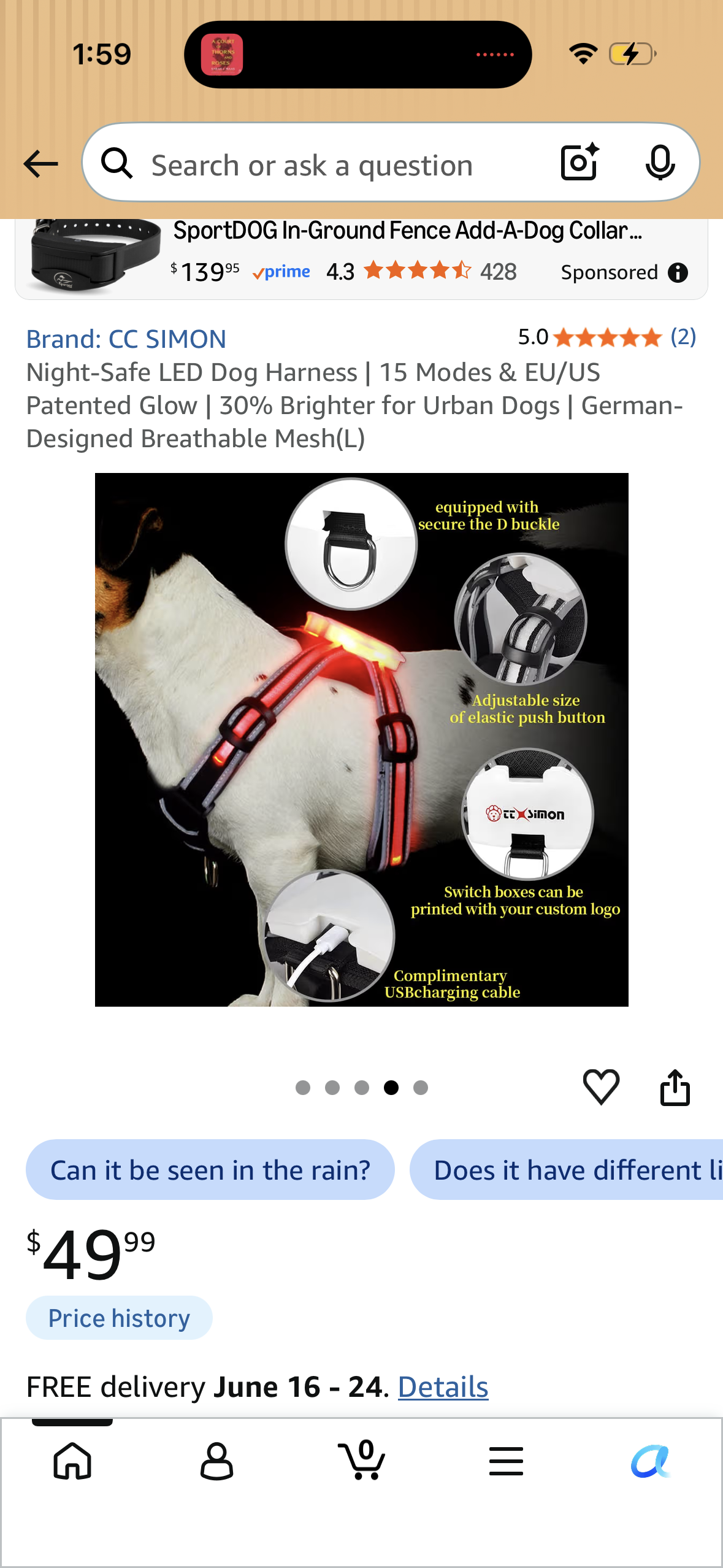 Night-Safe LED Dog Harness | 15 Modes & EU/US Patented Glow | 30% Brighter for Urban Dogs | German-Designed Breathable Mesh(L)