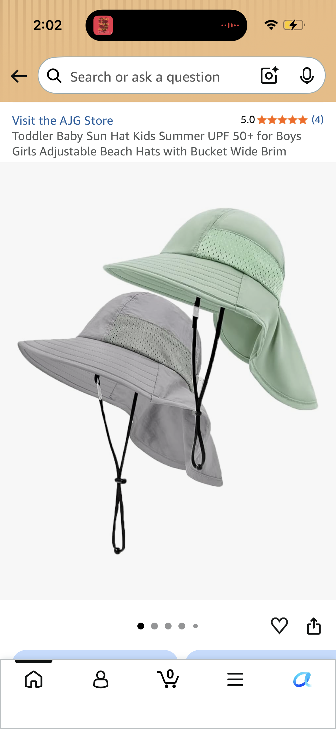 Toddler Baby Sun Hat Kids Summer UPF 50+ for Boys Girls Adjustable Beach Hats with Bucket Wide Brim (Size 5-12 Years)