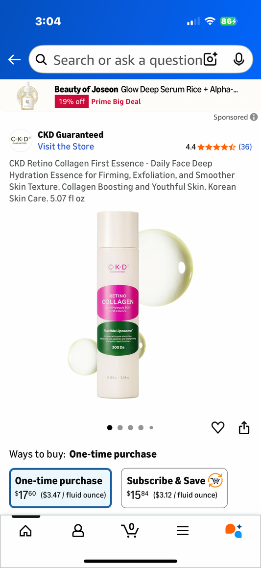 CKD Retino Collagen First Essence - Daily Face Deep Hydration Essence for Firming, Exfoliation, and Smoother Skin Texture. Collagen Boosting and Youthful Skin. Korean Skin Care. 5.07 fl oz