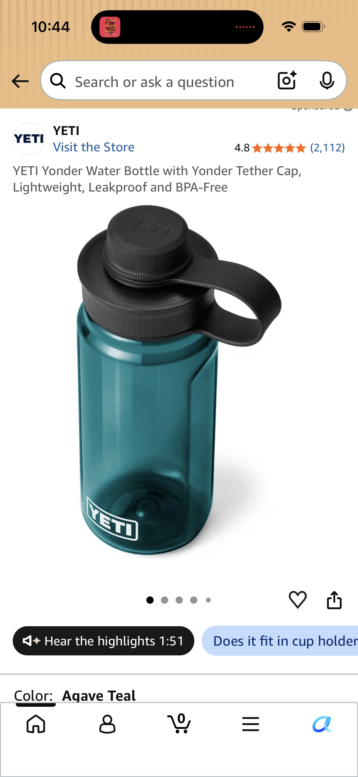 2 PM DoorBuster - YETI Yonder Water Bottle