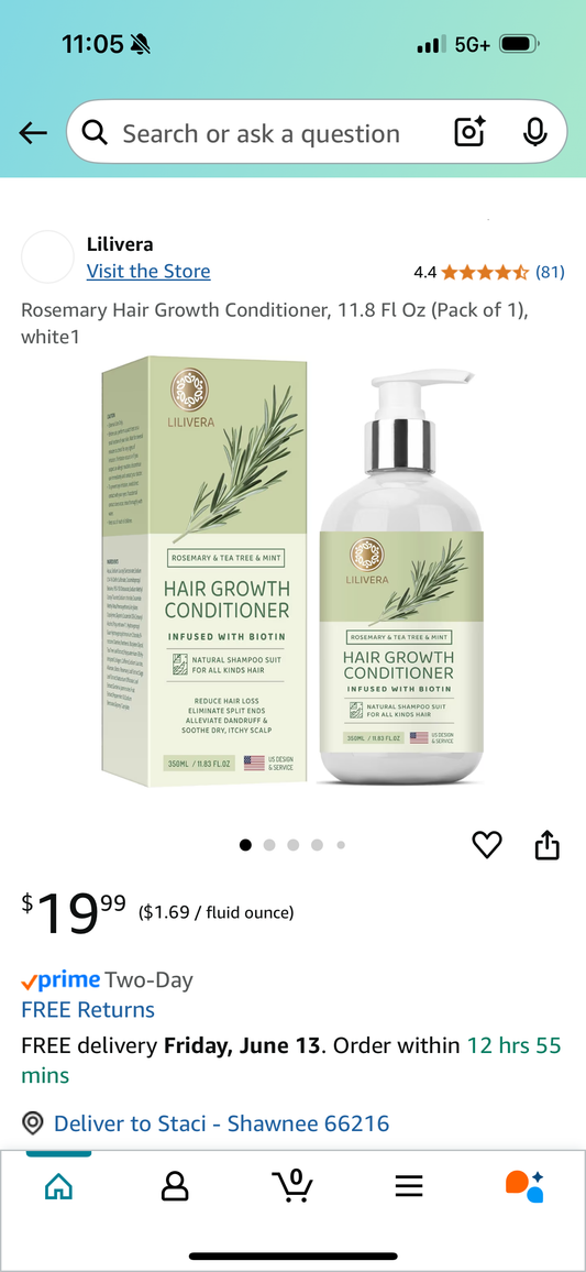 Rosemary Hair Growth Conditioner, 11.8 Fl Oz (Pack of 1), white1