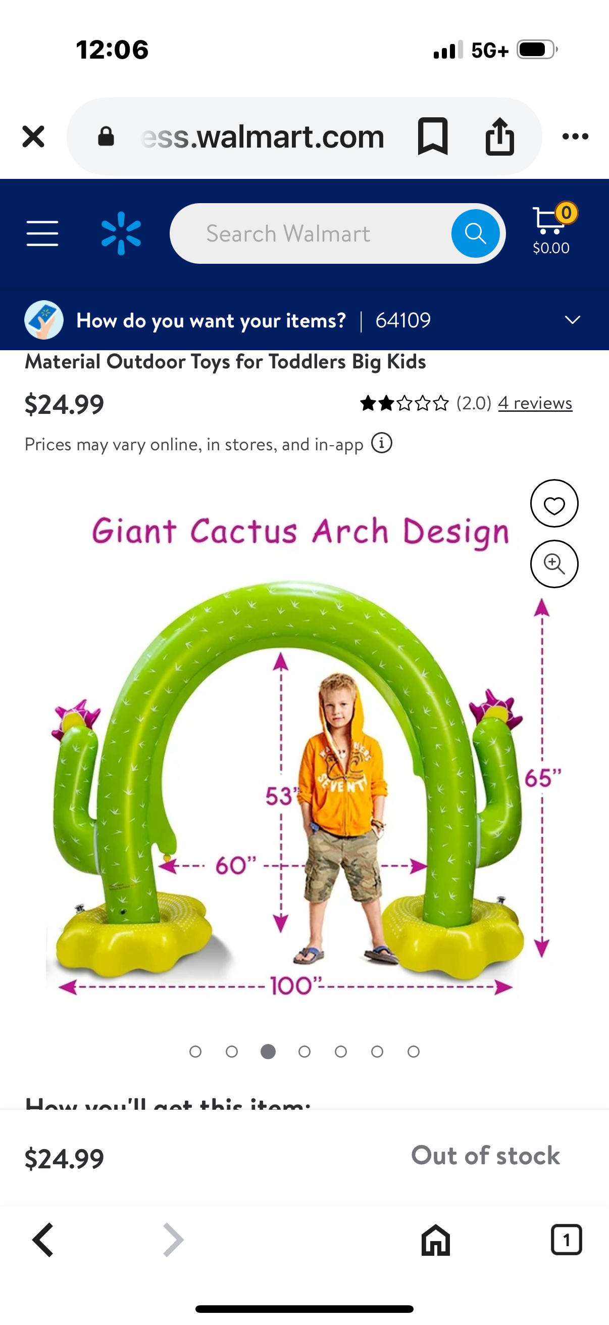 Inflatable Cactus Water Sprinkler for Kids, 100"X 65" Large Arch Toddler Sprinkler with Environmental Friendly PVC Material Outdoor Toys for Toddlers Big Kids