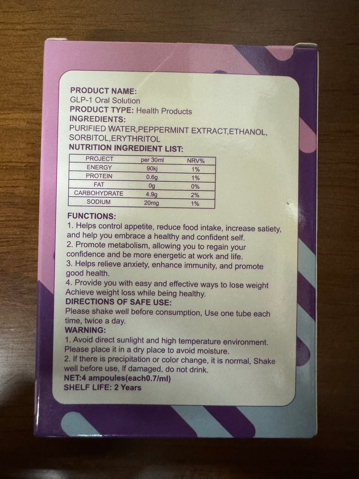 Weight Oral Solution 4 Pcs with Natural Ingredients - Metabolism Support, Weight Management, Blood Sugar Balance