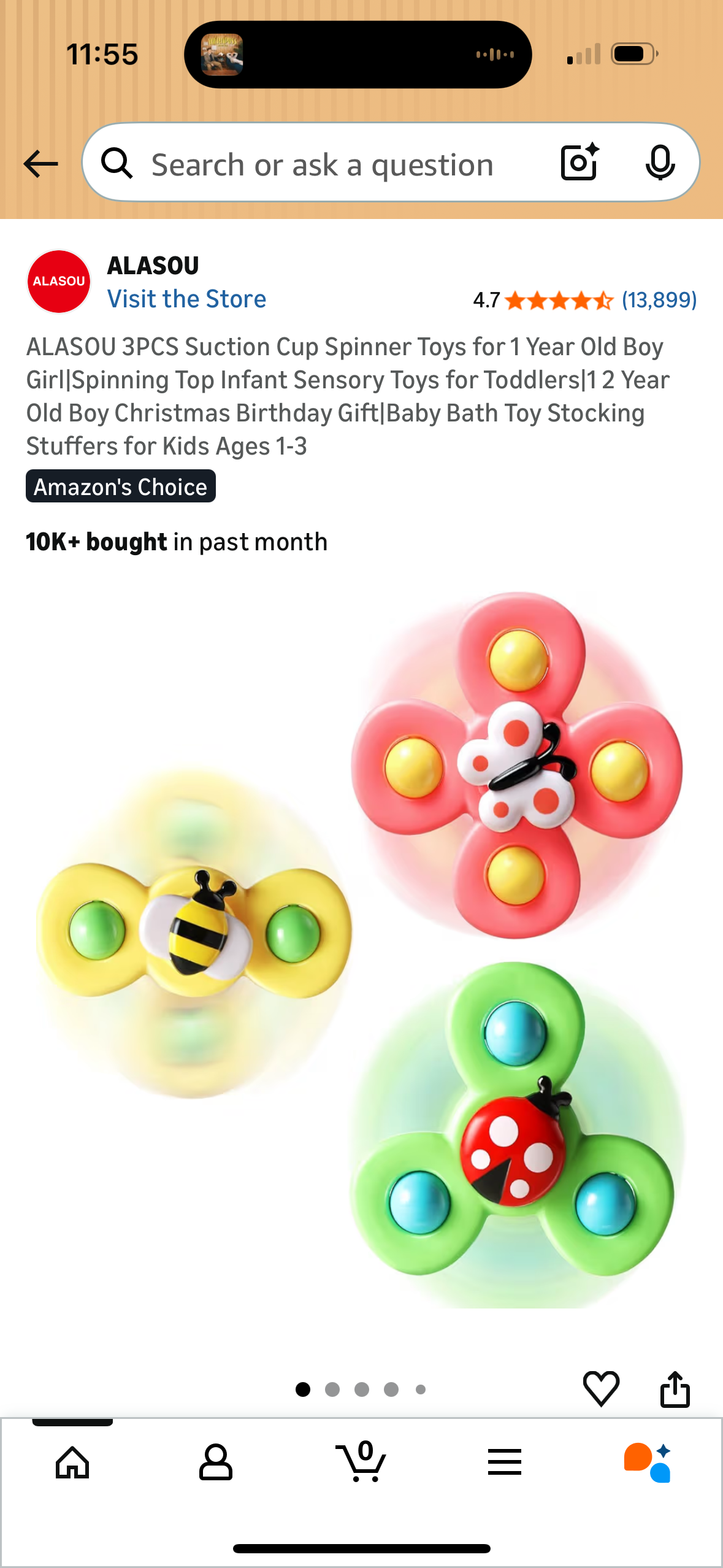 ALASOU 3PCS Suction Cup Spinner Toys for 1 Year Old Boy Girl|Spinning Top Infant Sensory Toys for Toddlers|1 2 Year Old Boy Christmas Birthday Gift|Baby Bath Toy Stocking Stuffers for Kids Ages 1-3