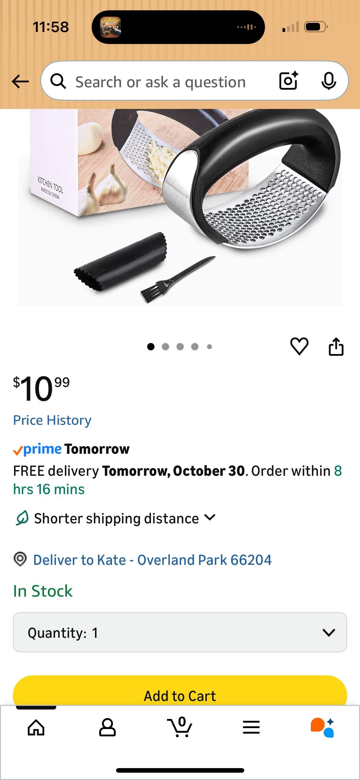 Garlic Rocker Stainless Steel Silicone Garlic Peeler Garlic Press Rocker - Three-piece Suit