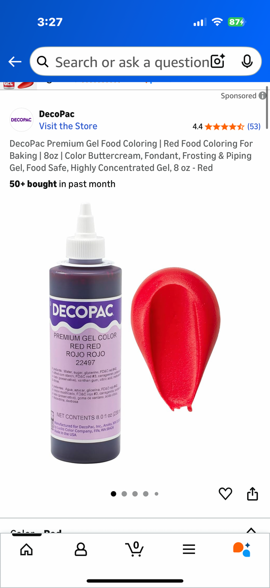 DecoPac Premium Gel Food Coloring | Red Food Coloring For Baking | 8oz | Color Buttercream, Fondant, Frosting & Piping Gel, Food Safe, Highly Concentrated Gel, 8 oz - Red