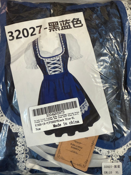 Parlsdy Dirndl Dresses Women Oktoberfest Costume German Bavarian Dress October Festival Costume For Women Beer Dress (Size XL)