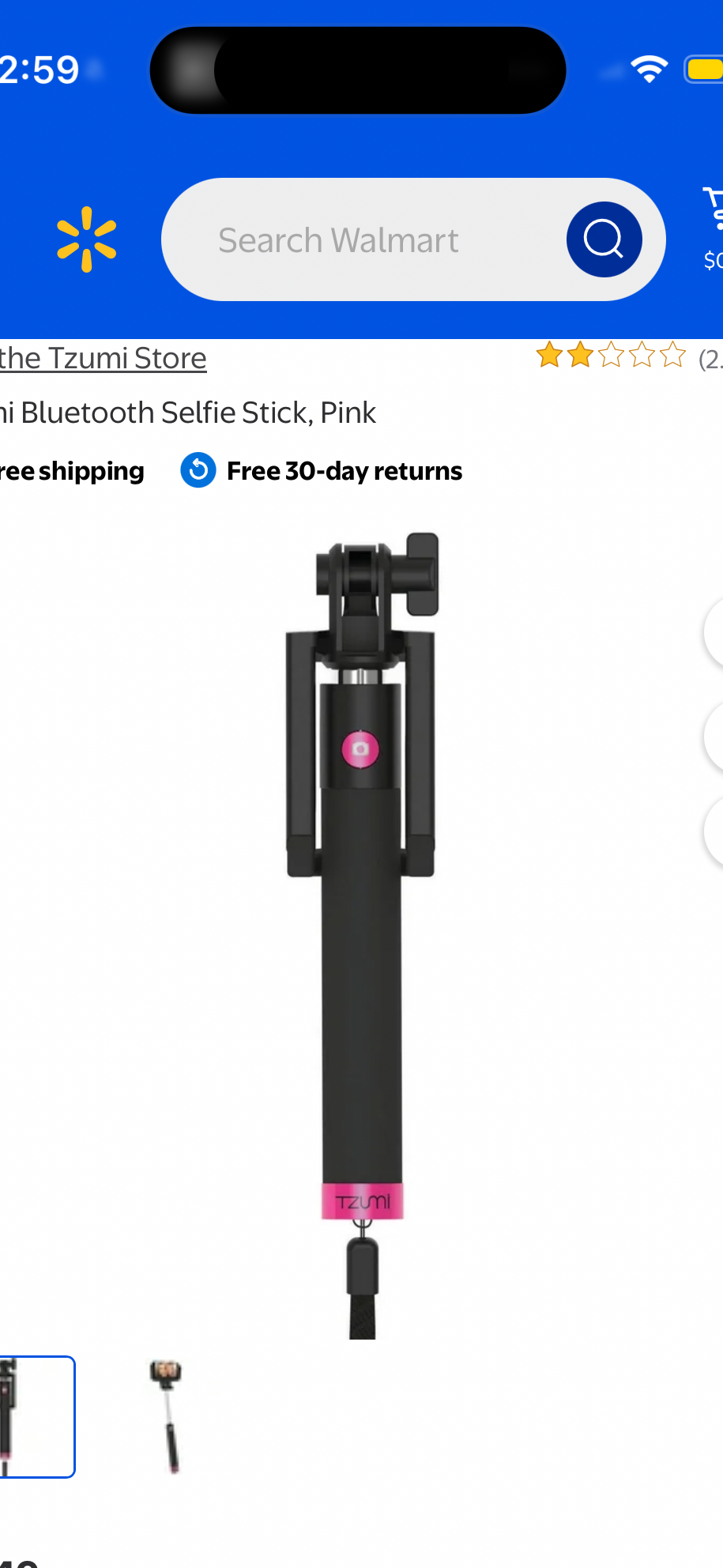 Tzumi Electronics Selfie Stick, Self-Portrait Monopod with Bluetooth Remote, Red