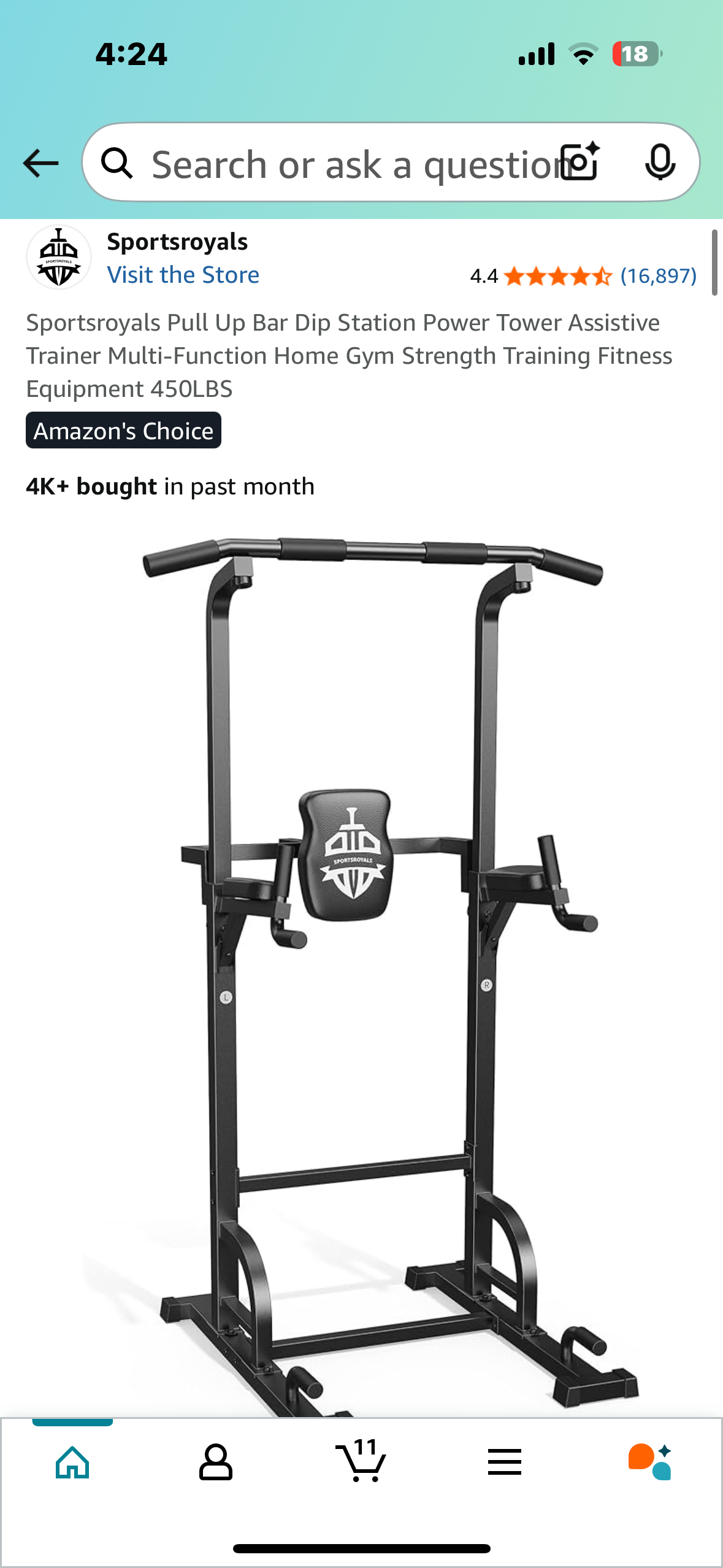 Sportsroyals Pull Up Bar Dip Station Power Tower, Multi-Function Home Gym Fitness Training 
Equipment 450LBS (W470)