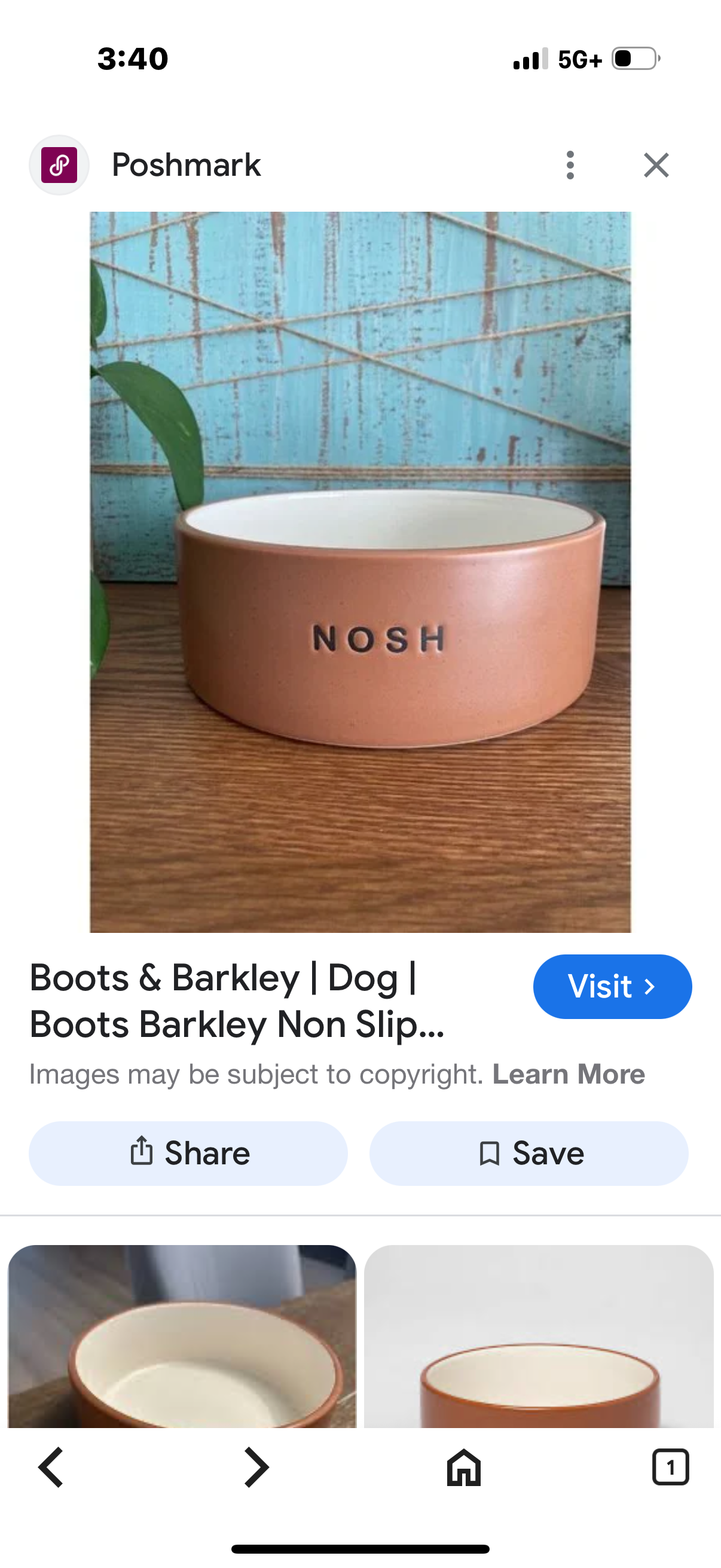 Boots and Barkley Nosh 4 Cup Ceramic Dog Bowl
