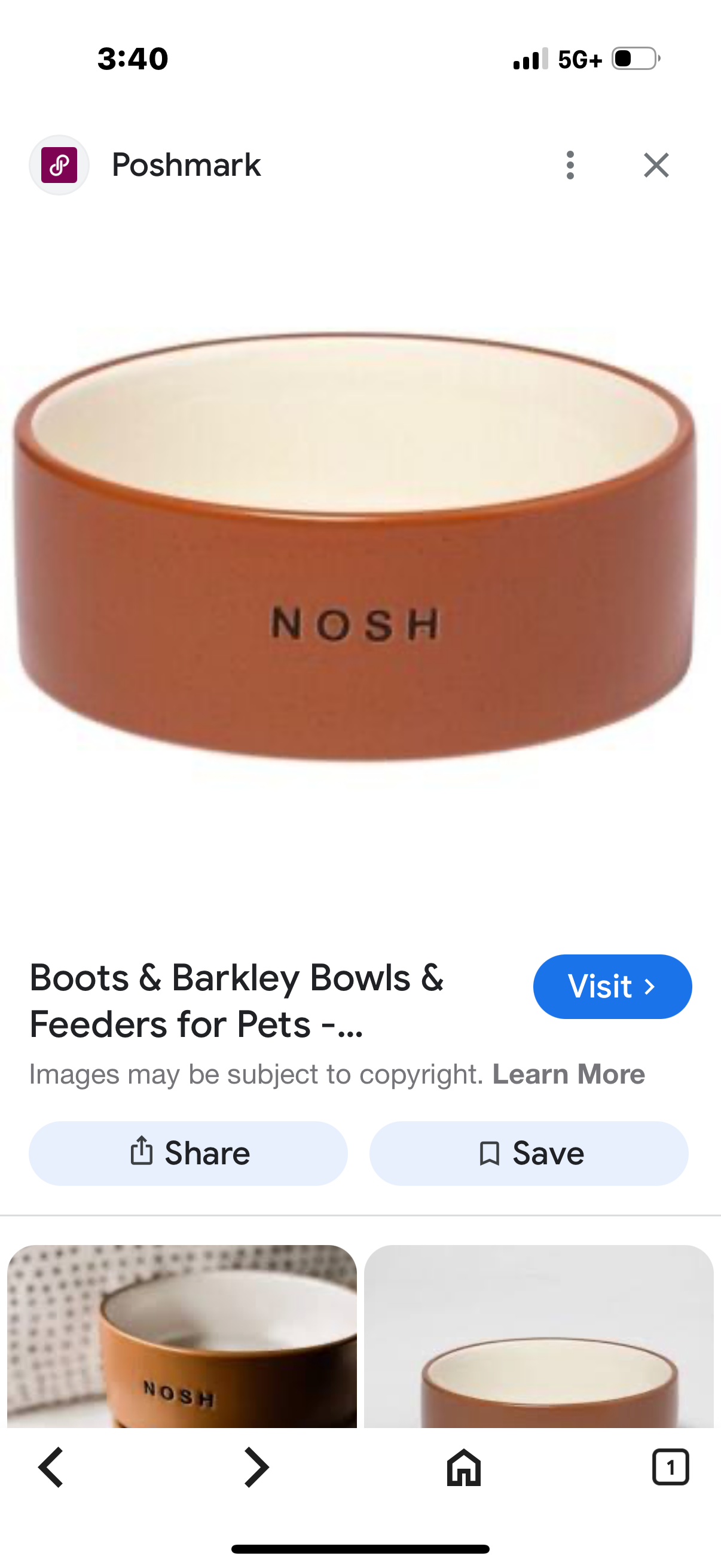 Boots and Barkley Nosh 4 Cup Ceramic Dog Bowl