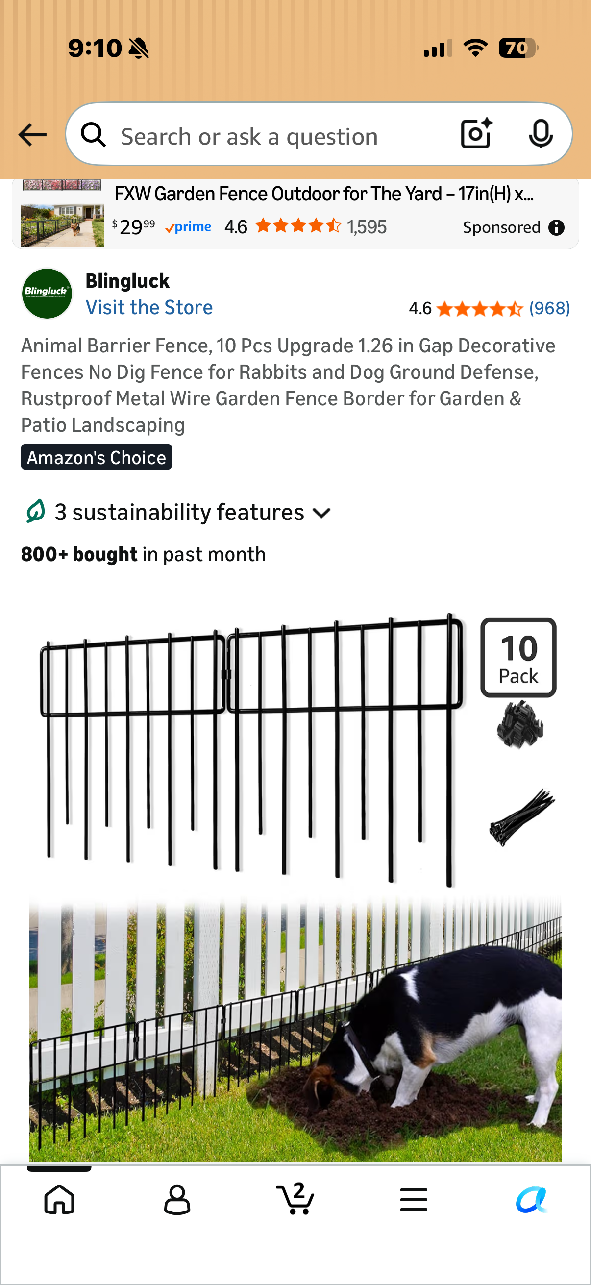 Animal Barrier Fence, 10 Pcs Upgrade 1.26 in Gap Decorative Fences No Dig Fence for Rabbits and Dog Ground Defense, Rustproof Metal Wire Garden Fence Border for Garden & Patio Landscaping