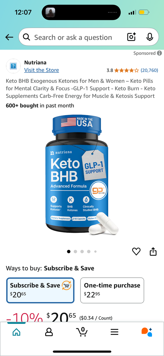 Keto BHB Exogenous Ketones for Men & Women – Keto Pills for Mental Clarity & Focus -GLP-1 Support - Keto Burn - Keto Supplements Carb-Free Energy for Muscle & Ketosis Support