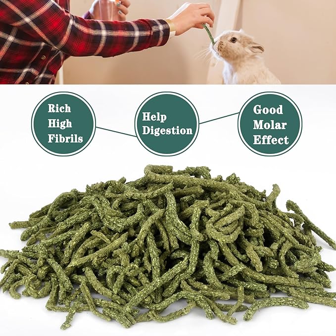 Ohcool Timothy Hay Pellets 63oz (9 * 7 oz) - 100% Timothy Premium Nutrition Pellet for Tortoise, Rabbits 63 oz