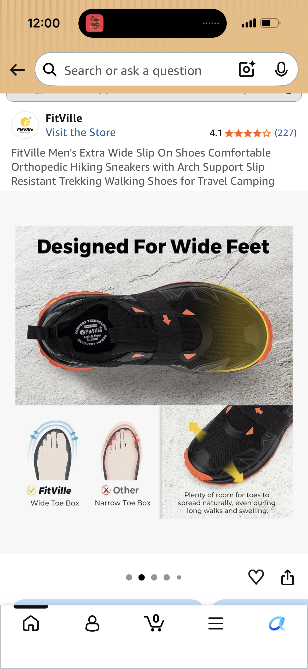 FitVille Men's Extra Wide Slip On Shoes Comfortable Orthopedic Hiking Sneakers with Arch Support Slip Resistant Trekking Walking Shoes for Travel Camping (Size US 8 Men’s Extra Wide)