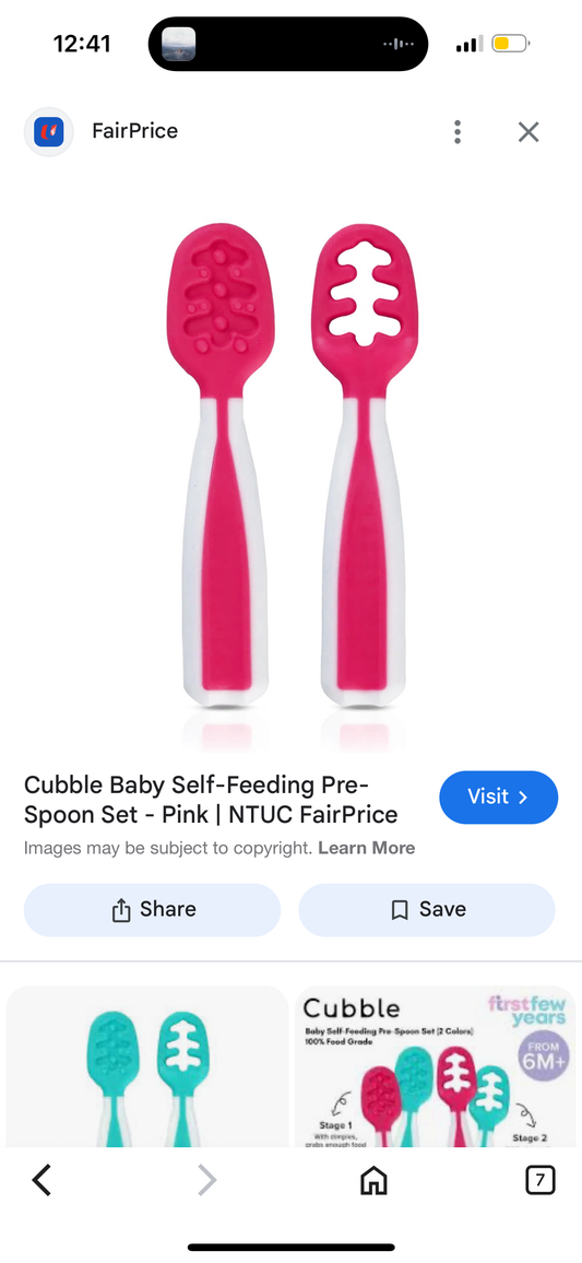 Cuddle Baby Self-Feeding Pre-Spoon Set Pink