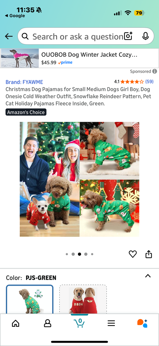 Christmas Dog Pajamas for Small Medium Dogs Girl Boy, Dog Onesie Cold Weather Outfit, Snowflake Reindeer Pattern, Pet Cat Holiday Pajamas Fleece Inside, Green (Size 2XL and XS)