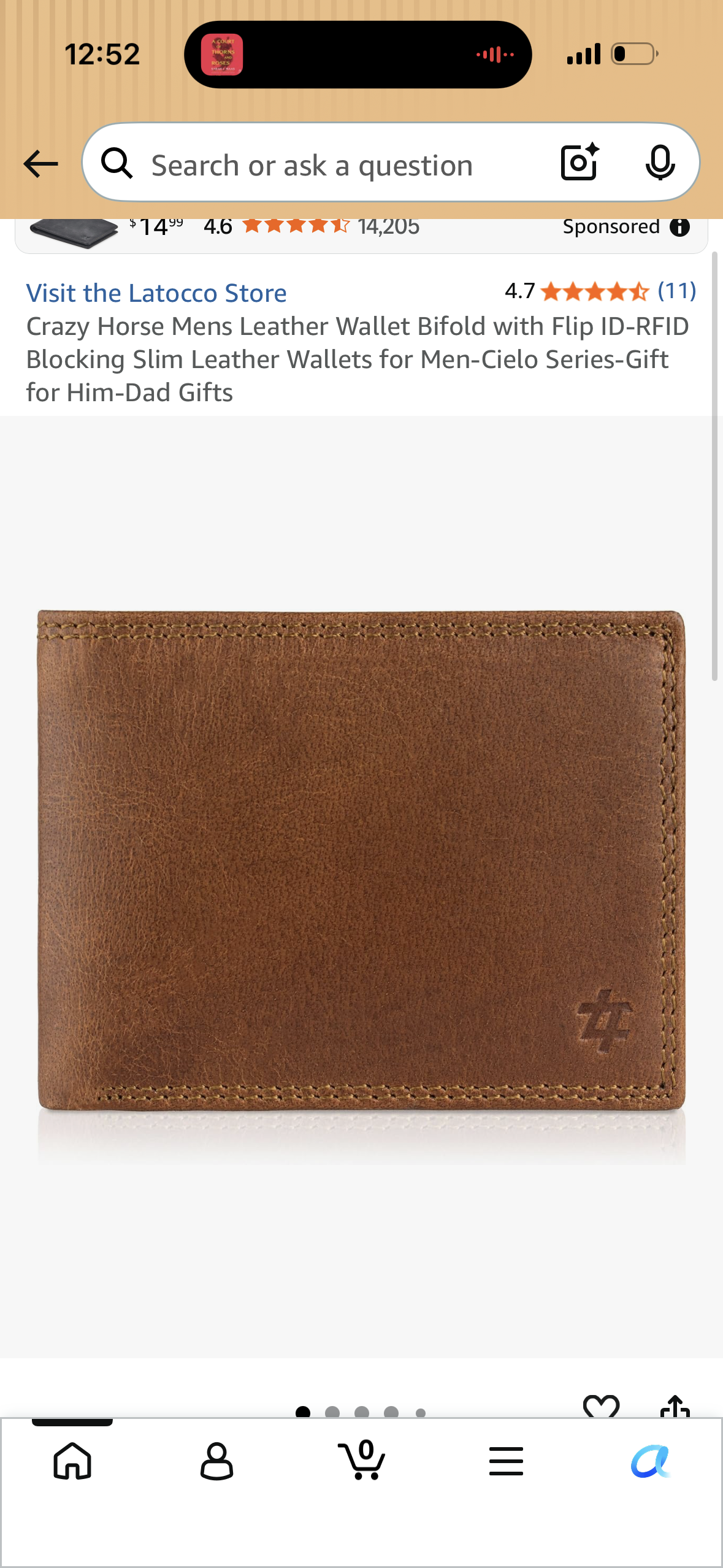 Crazy Horse Mens Leather Wallet Bifold with Flip ID-RFID Blocking Slim Leather Wallets for Men-Cielo Series-Gift for Him-Dad Gifts