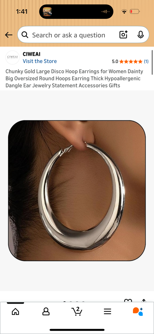 Chunky Gold Large Disco Hoop Earrings for Women Dainty Big Oversized Round Hoops Earring Thick Hypoallergenic Dangle Ear Jewelry Statement Accessories Gifts