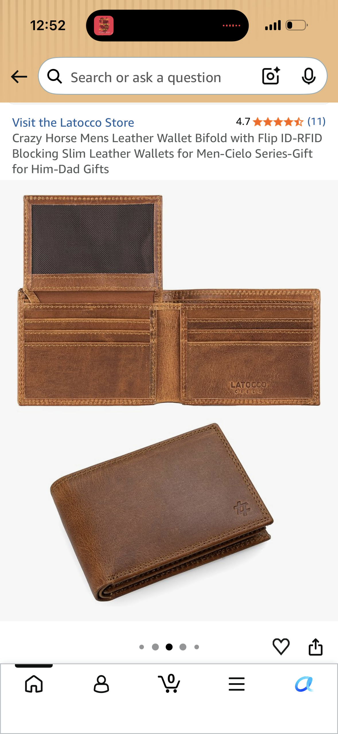 Crazy Horse Mens Leather Wallet Bifold with Flip ID-RFID Blocking Slim Leather Wallets for Men-Cielo Series-Gift for Him-Dad Gifts
