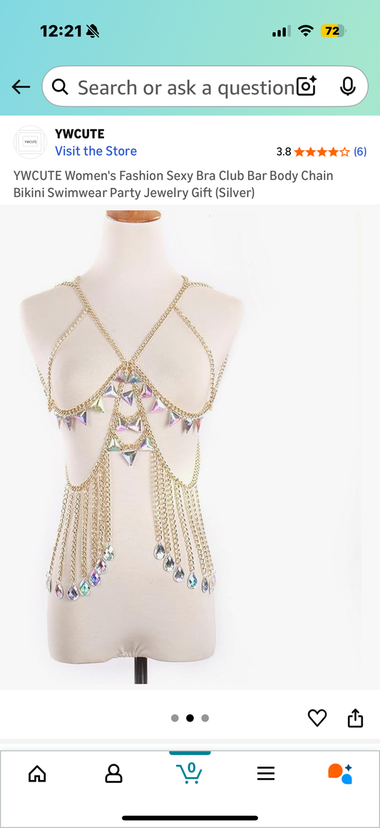 Women's Fashion Sexy Bra Club Bar Body Chain Bikini Swimwear Party Jewelry Gift