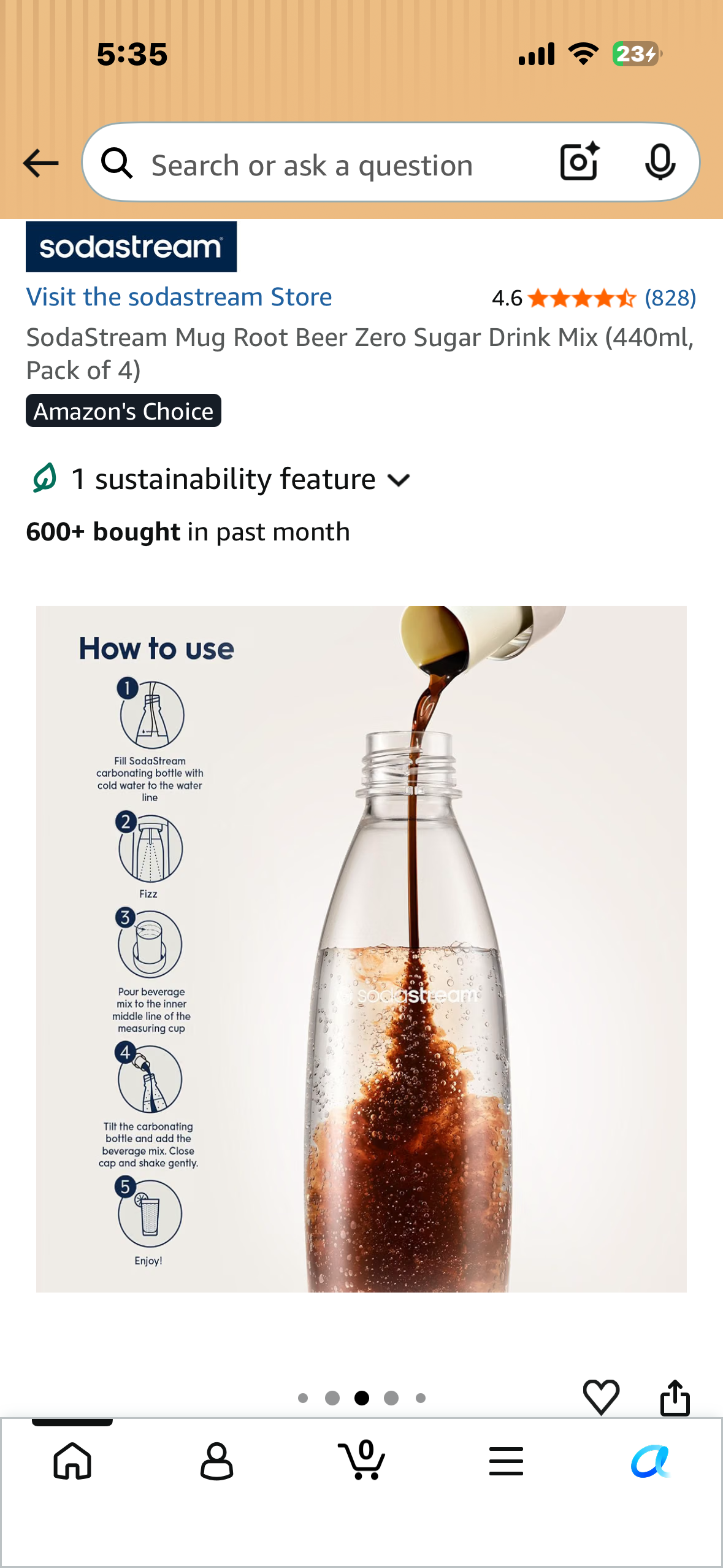 SodaStream Mug Root Beer Zero Sugar Drink Mix (440ml, Pack of 4)