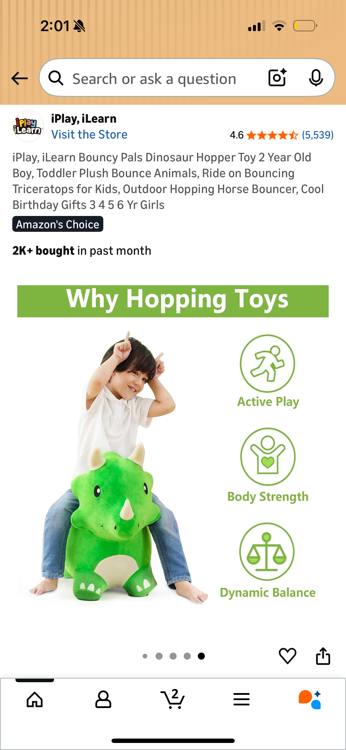 iPlay, iLearn Bouncy Pals Dinosaur Hopper Toy 2 Year Old Boy, Toddler Plush Bounce Animals, Ride on Bouncing Triceratops for Kids, Outdoor Hopping Horse Bouncer, Cool Birthday Gifts 3 4 5 6 Yr Girls