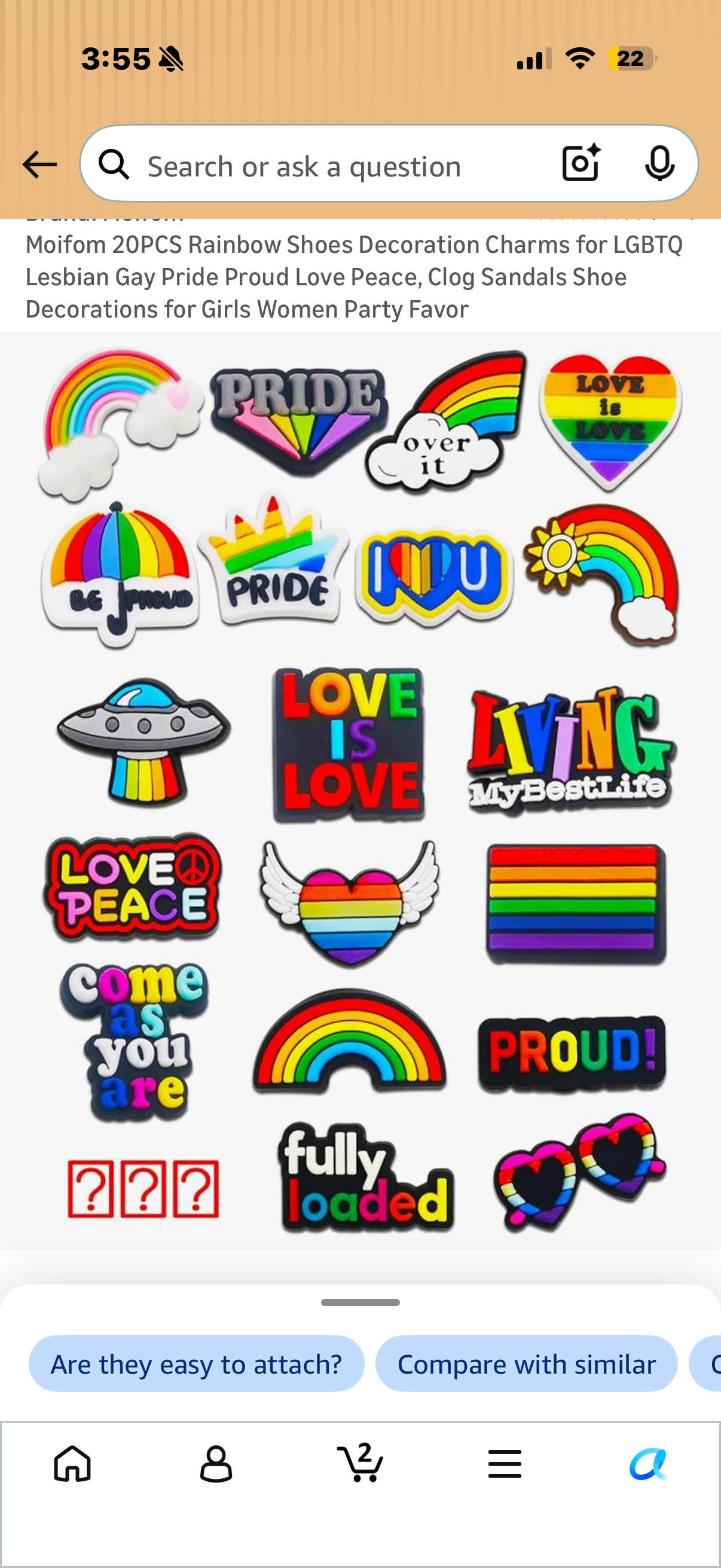 Moifom 20PCS Rainbow Shoes Decoration Charms for LGBTQ Lesbian Gay Pride Proud Love Peace, Clog Sandals Shoe Decorations for Girls Women Party Favor
