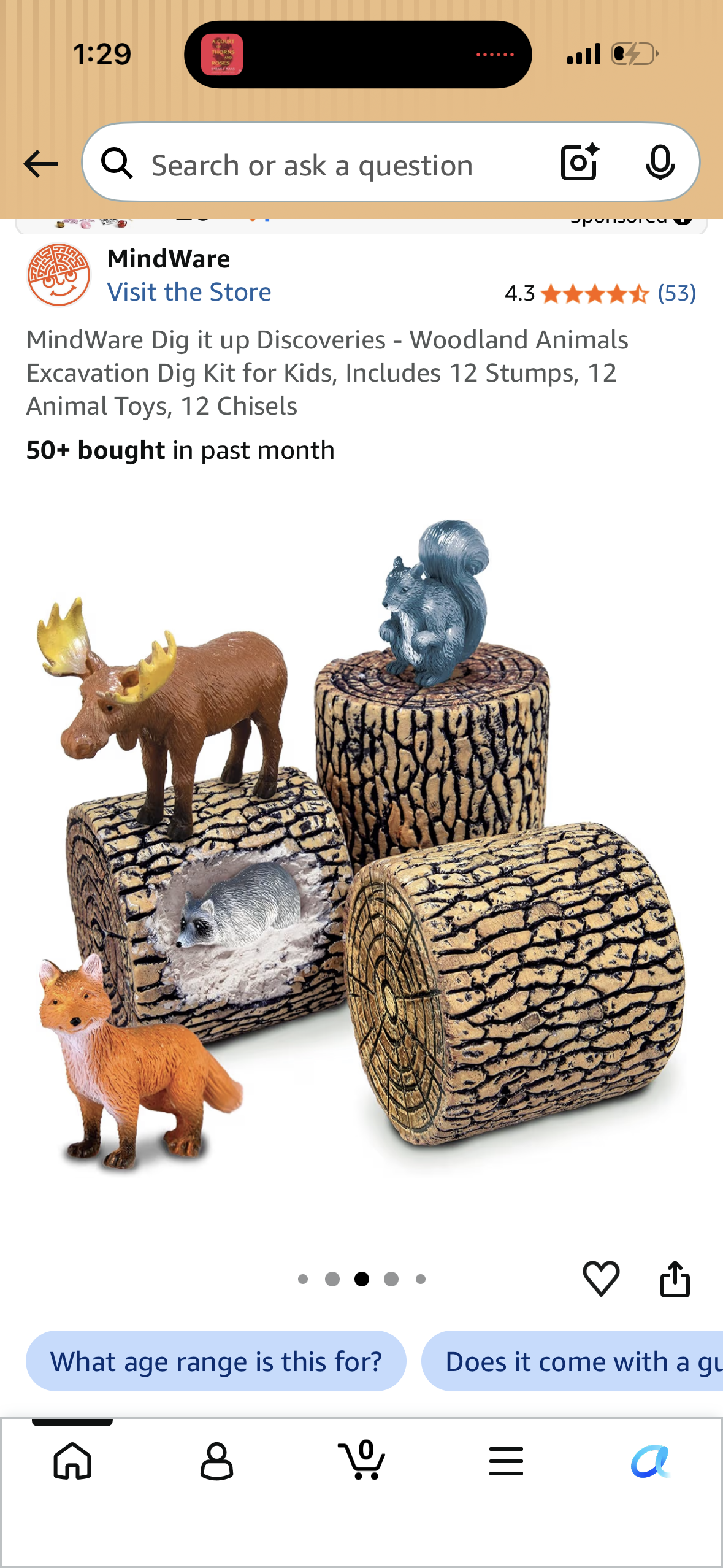 MindWare Dig it up Discoveries - Woodland Animals Excavation Dig Kit for Kids, Includes 12 Stumps, 12 Animal Toys, 12 Chisels