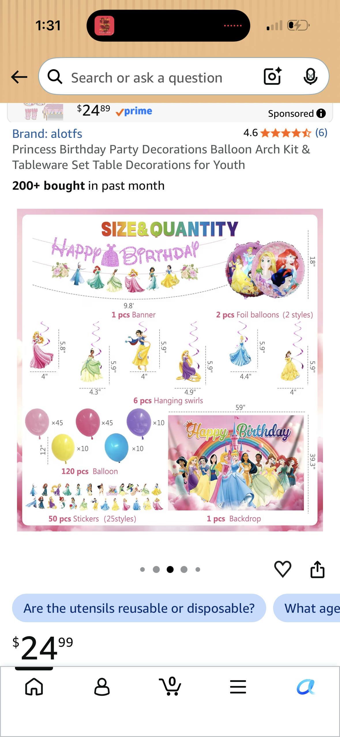 Princess Birthday Party Decorations Balloon Arch Kit & Tableware Set Table Decorations for Youth