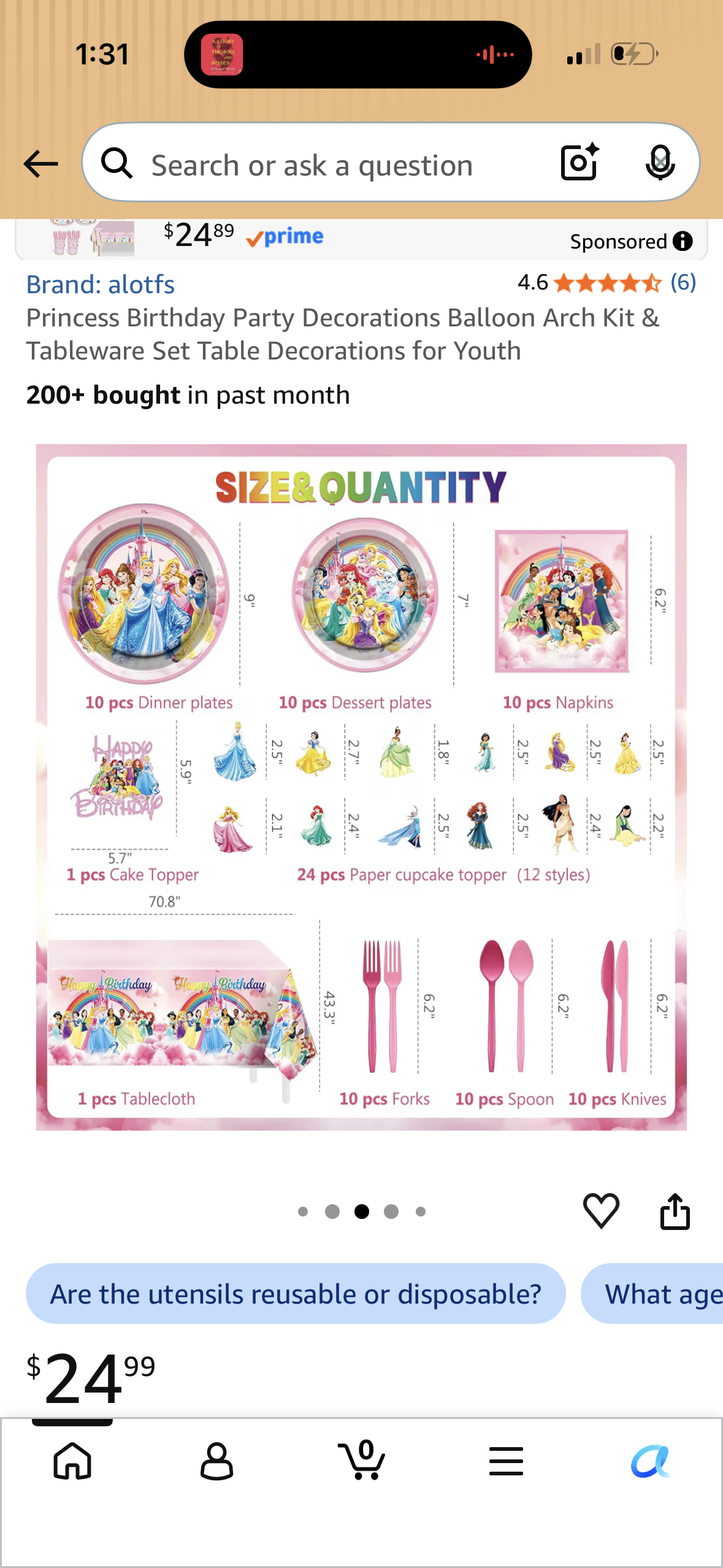 Princess Birthday Party Decorations Balloon Arch Kit & Tableware Set Table Decorations for Youth