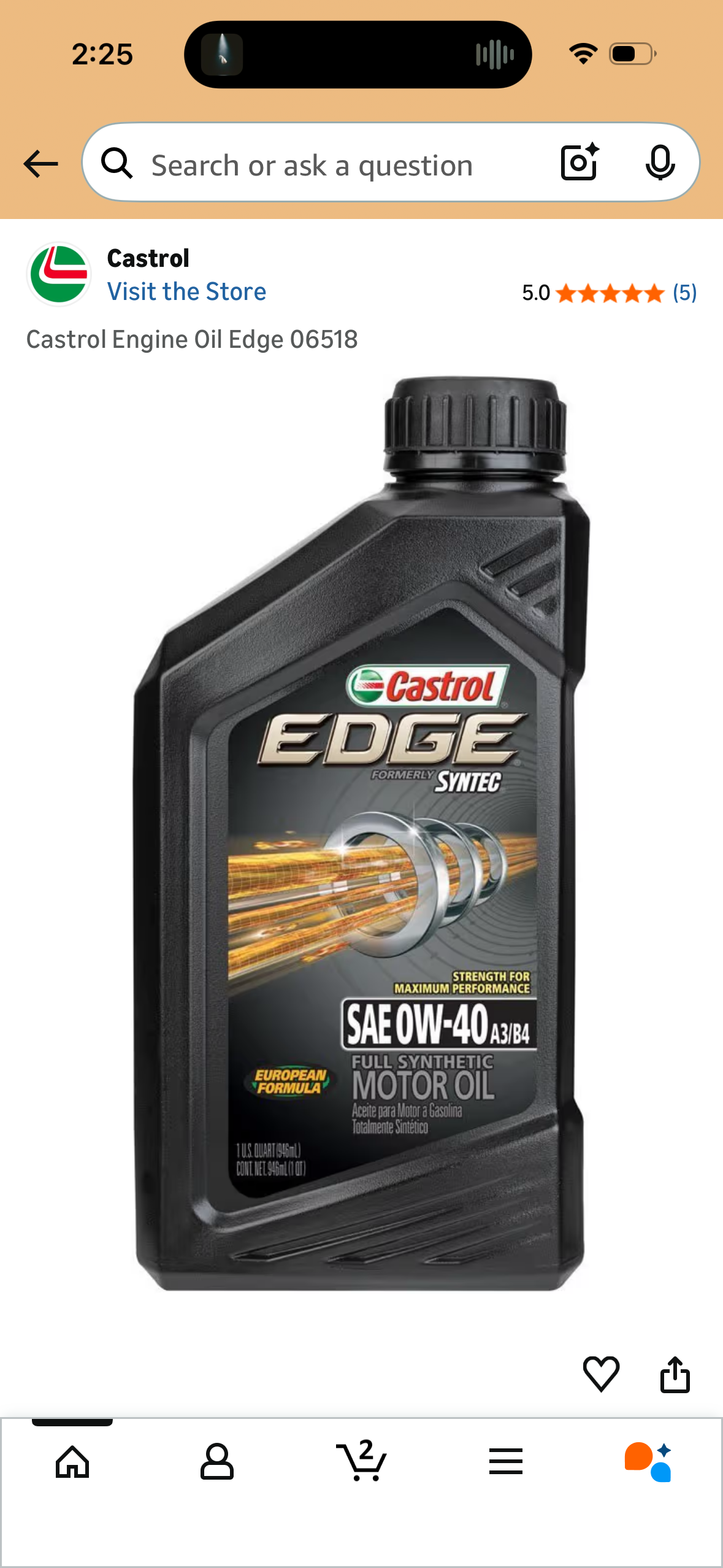 Castrol Engine Oil Edge 06518