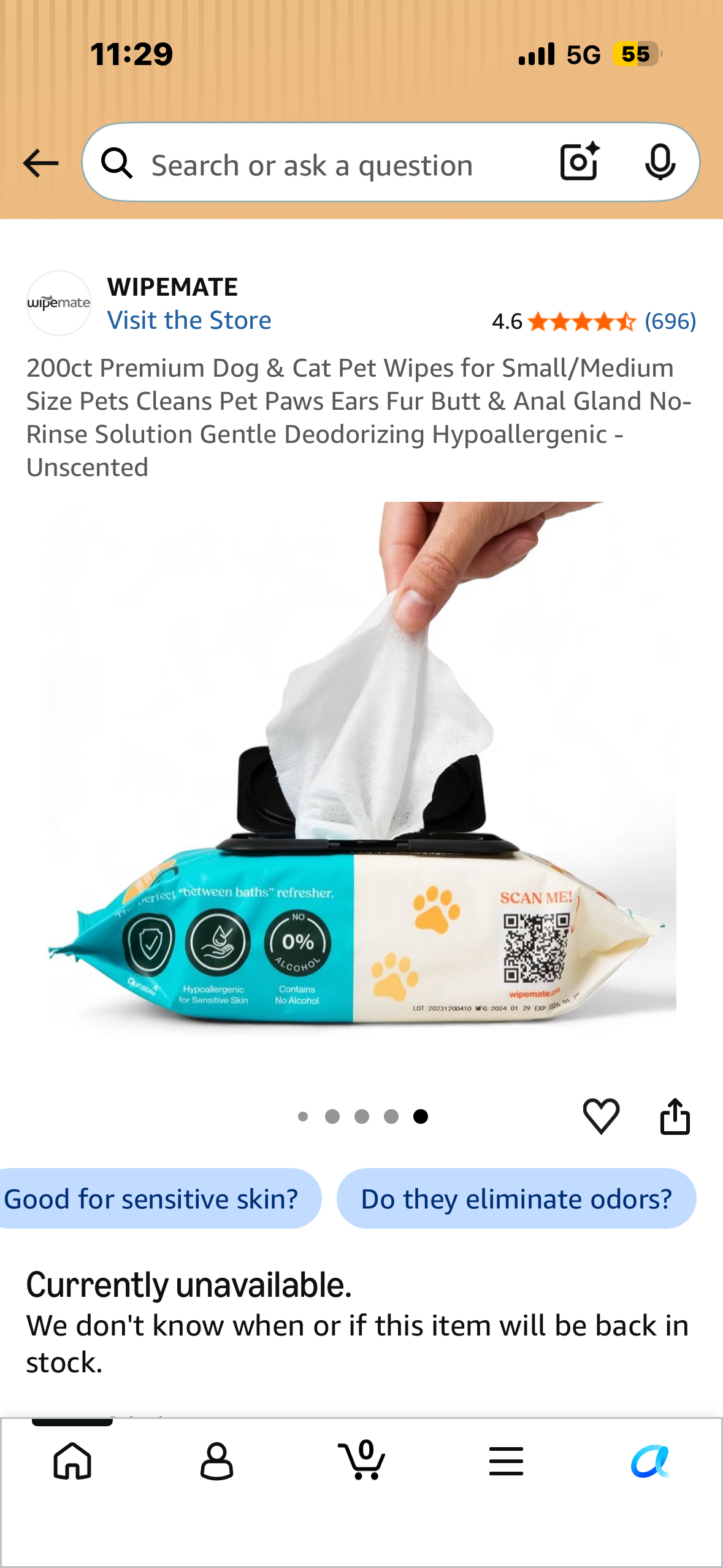 400pcs Dog Wipes for Paws and Butt, Large Pet Wipes for Dogs, Dog Wipes Cleaning Deodorizing, Hypoallergenic, Puppy Wipes for Grooming Face Fur Body, Lavender Scented( 4 packs of 100 count)