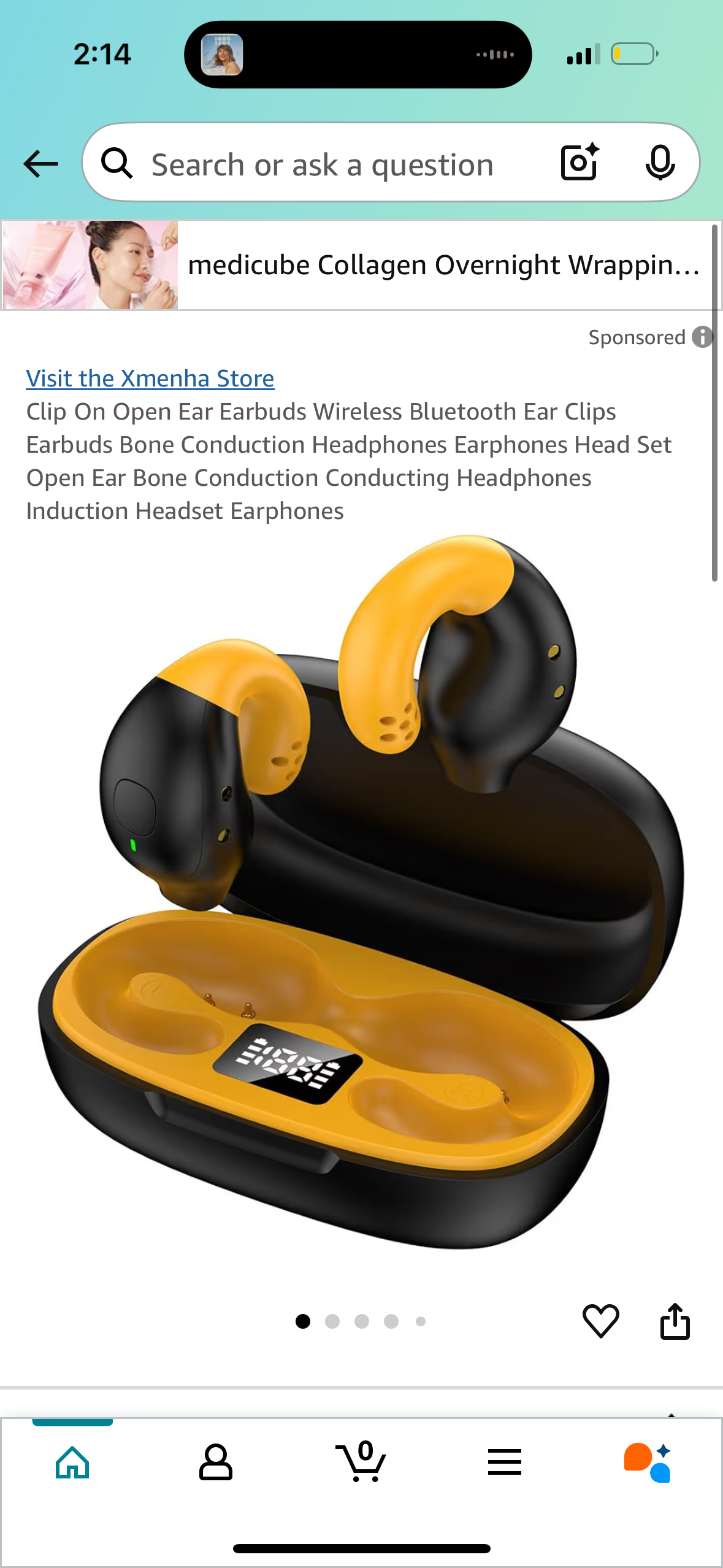 Clip On Open Ear Earbuds Wireless Bluetooth Ear Clips Earbuds Bone Conduction Headphones Earphones Head Set Open Ear Bone Conduction Conducting Headphones Induction Headset Earphones