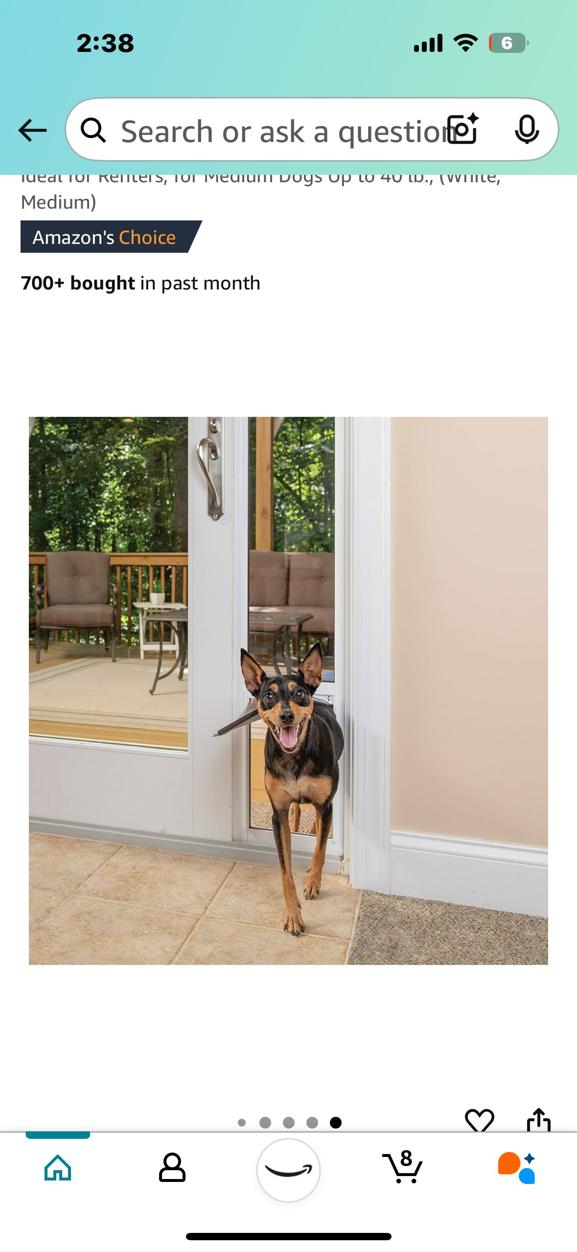 New - PetSafe Doggy Door for Sliding Glass Door, Medium, Dogs Up to 40 lb (R507)